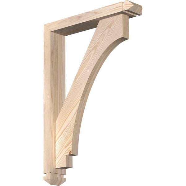 Ekena Millwork Imperial Arts and Crafts Smooth Bracket w/ Offset Brace, Douglas Fir, 3 1/2"W x 18"D x 26"H BKT0402X18X26IMP03SDF - main